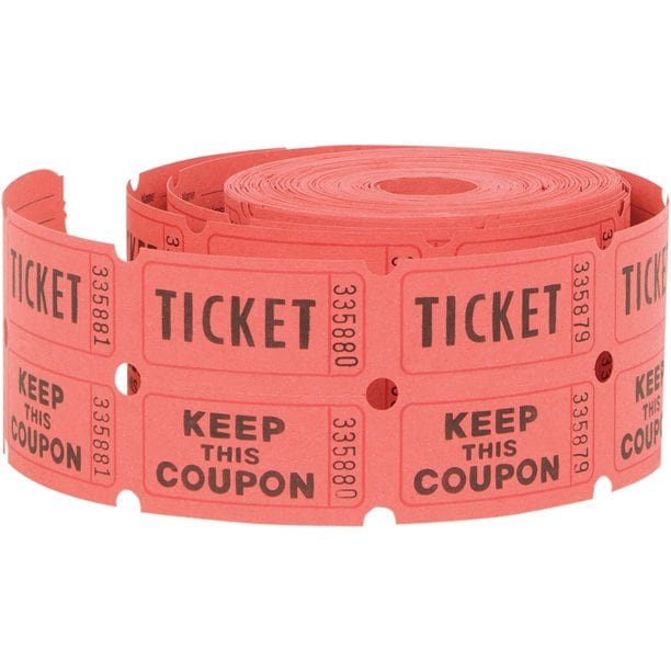 MYNDS Brand Paper Printed Double Movie Ticket Roll